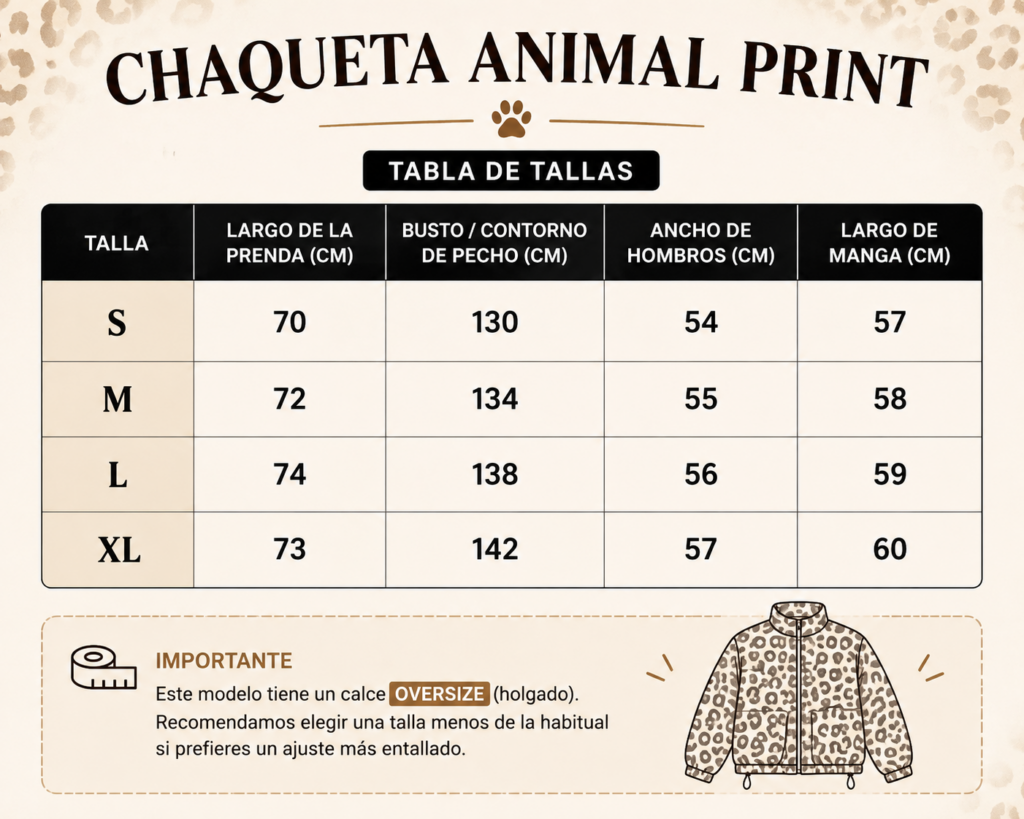 Chaqueta animal Print brow